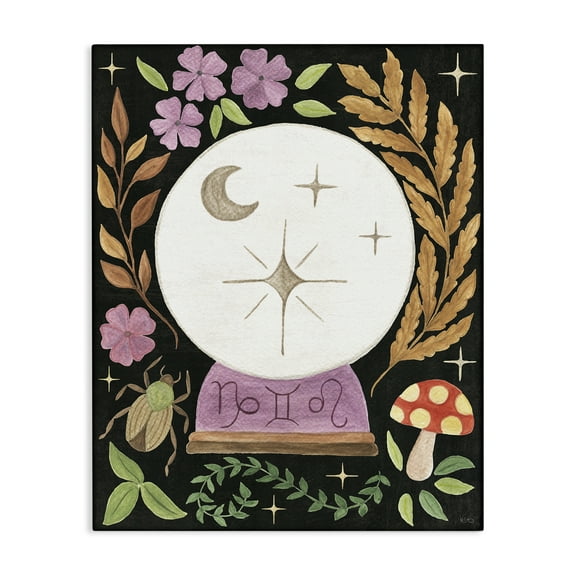 Stupell Industries Spooky Chic Crystal Ball Astrology & Stars Painting Wrapped Canvas Art Print Wall Art, 16 x 20