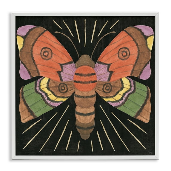 Stupell Industries Spooky Chic Moth Animals Painting White Framed Art Print Wall Art, 24 x 24