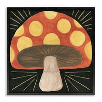Stupell Industries Spooky Chic Mushroom Plants & Flowers Painting Black Framed Art Print Wall Art, 12 x 12