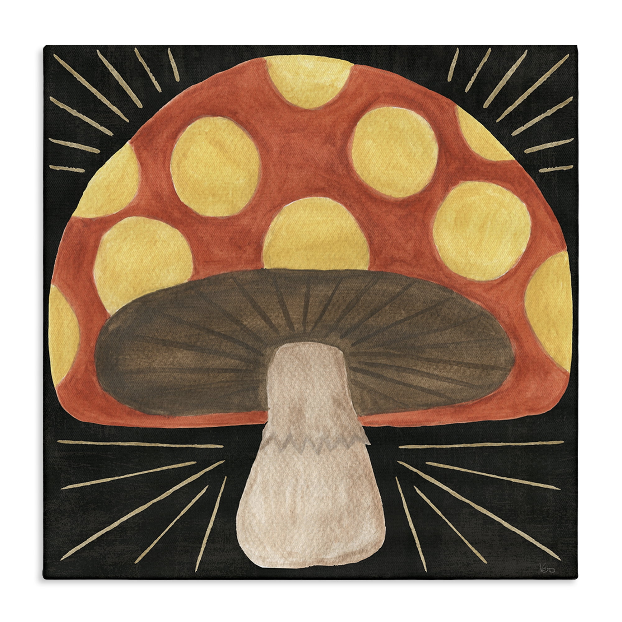 Stupell Industries Spooky Chic Mushroom Plants & Flowers Painting Wrapped Canvas Art Print Wall Art, 24 x 24