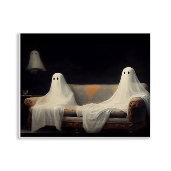 Spooky Couch Ghosts Wall Plaque Art, 14 x 11, Made In USA