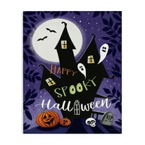 Stupell Industries Spooky Halloween House Holiday Painting Wrapped Canvas Art Print Wall Art, 16 x 20