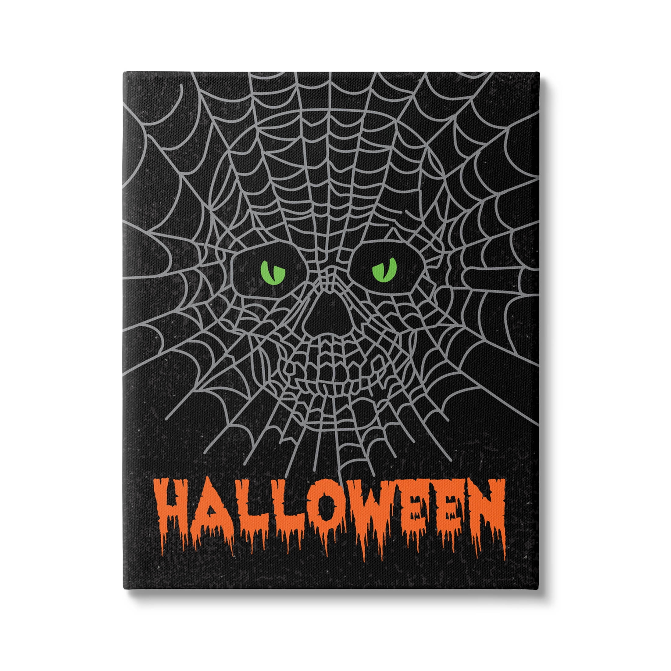 Stupell Industries Spooky Halloween Spider Web Skull Graphic Art Gallery Wrapped Canvas Print Wall Art, Design by Linda Birtel