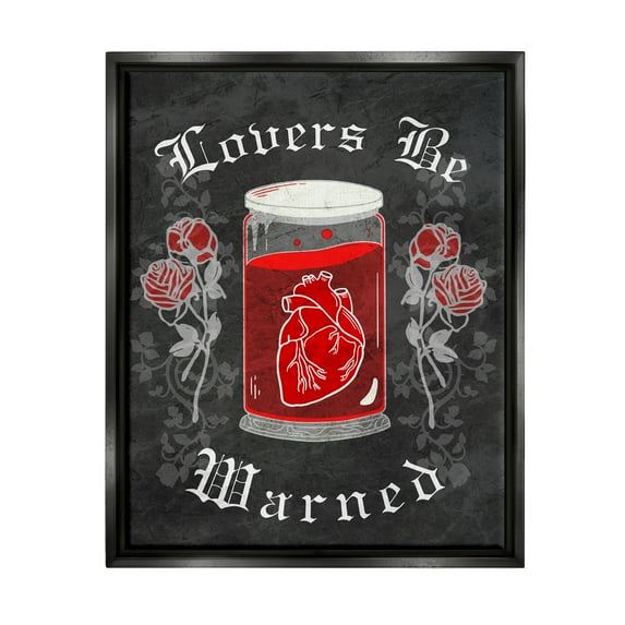 Stupell Industries Spooky Heart In Jar Holiday Painting Black Floater Framed Art Print Wall Art, 25 x 31