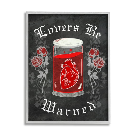 Stupell Industries Spooky Heart In Jar Holiday Painting Gray Framed Art Print Wall Art, 11 x 14
