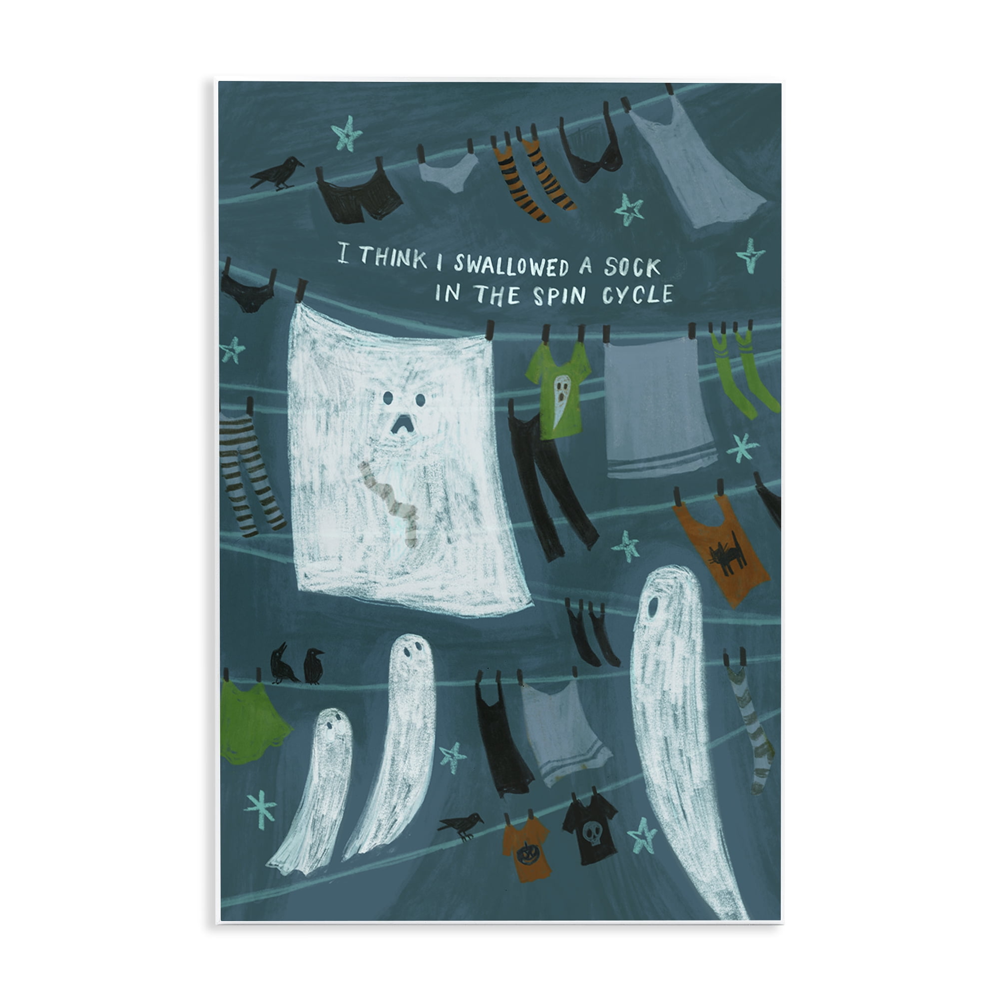 Stupell Industries Spooky Laundry Mystery Holiday Painting Unframed Art Print Wall Art, 13 x 19