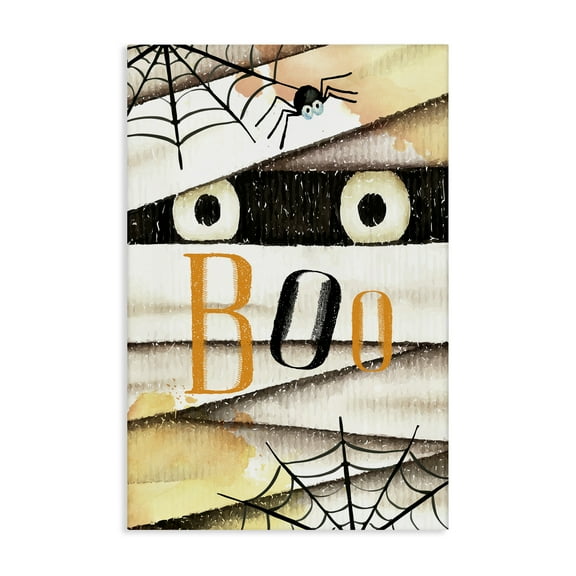 Stupell Industries Spooky Peeking Eyes Typography Painting Gallery Wrapped Canvas Art Print Wall Art, 16 x 24