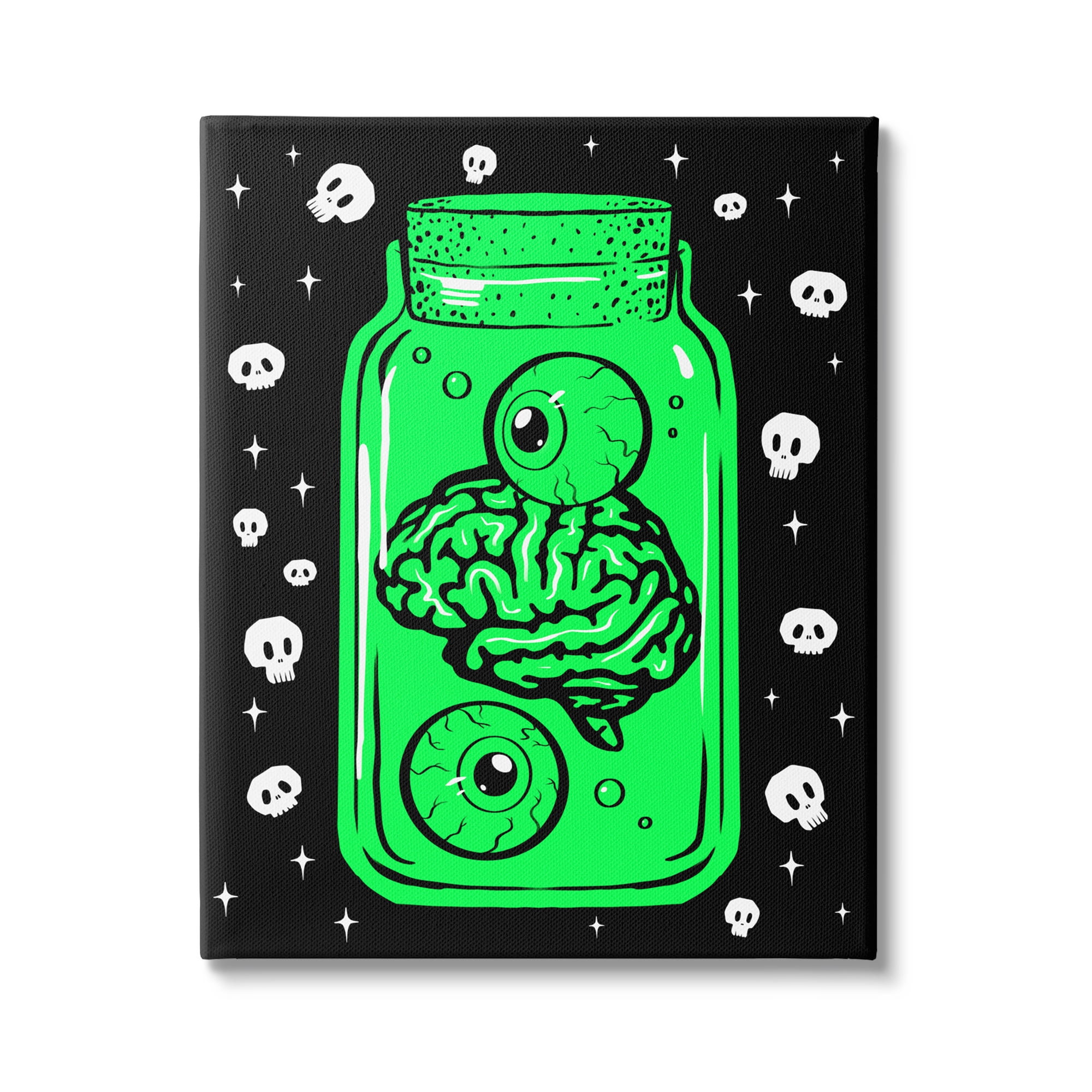 Stupell Industries Spooky Specimen Jar Holiday Painting Gallery Wrapped Canvas Print Wall Art, 30 x 40