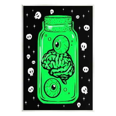 Stupell Industries Spooky Specimen Jar Holiday Painting Unframed Art Print Wall Art, 10 x 15