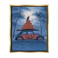 thumbnail image 1 of Stupell Industries Spooky Tropical Beach Pumpkin Car Holiday Painting Gold Floater Framed Art Print Wall Art, 1 of 6