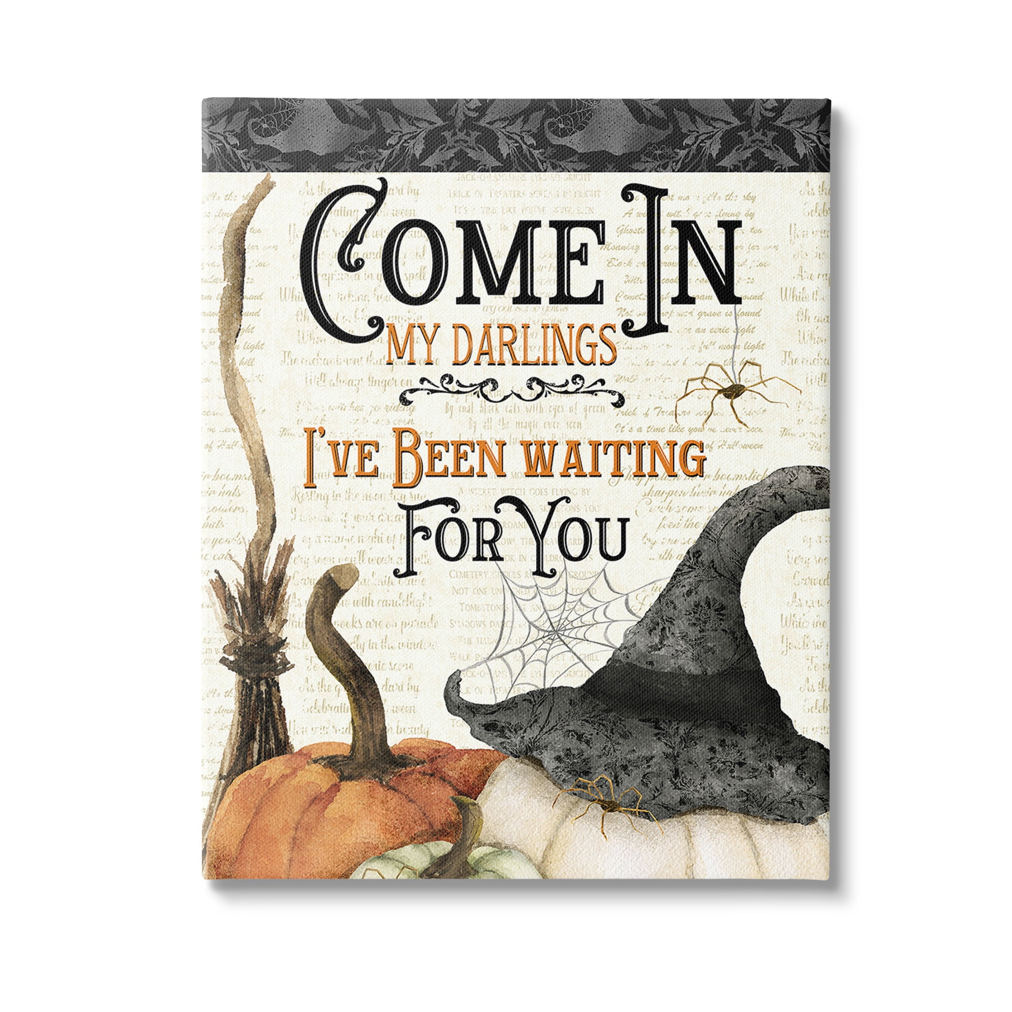 Stupell Industries Spooky Witch Phrase Holiday Painting Gallery Wrapped Canvas Art Print Wall Art, 24 x 30