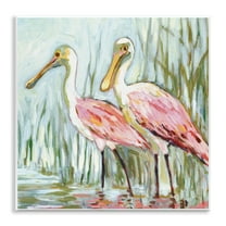 Stupell Industries Spoonbill Birds Pair Animals Painting Unframed Art Print Wall Art, 12 x 12