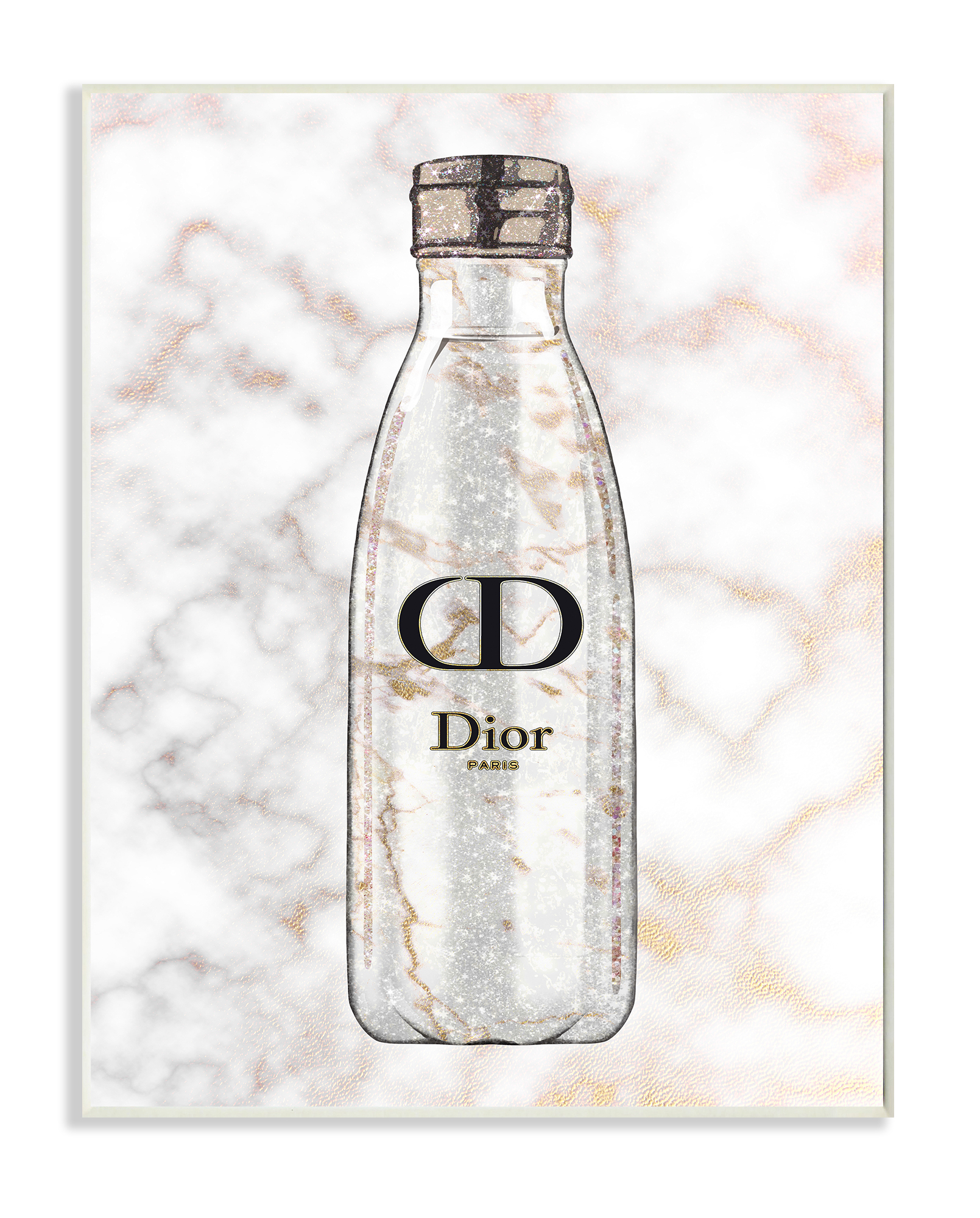 Stupell Industries Sports Bottle Glam Fashion over Marble Wall Plaque, 13 x 19, Design by Ziwei Li