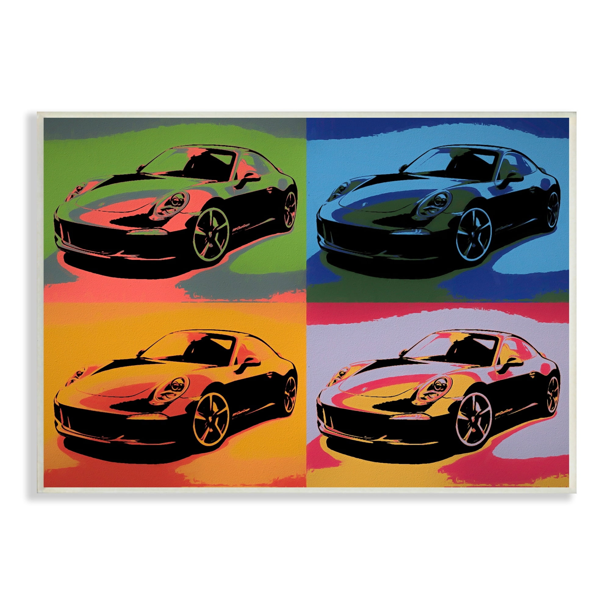 Colorful Sports Car Pop Art MDF Wall Plaque