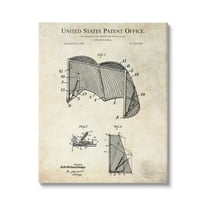 Stupell Industries Sports Hockey Goal Diagram Blueprint Patent Text Canvas Wall Art, 16 x 20, Design by Karl Hronek