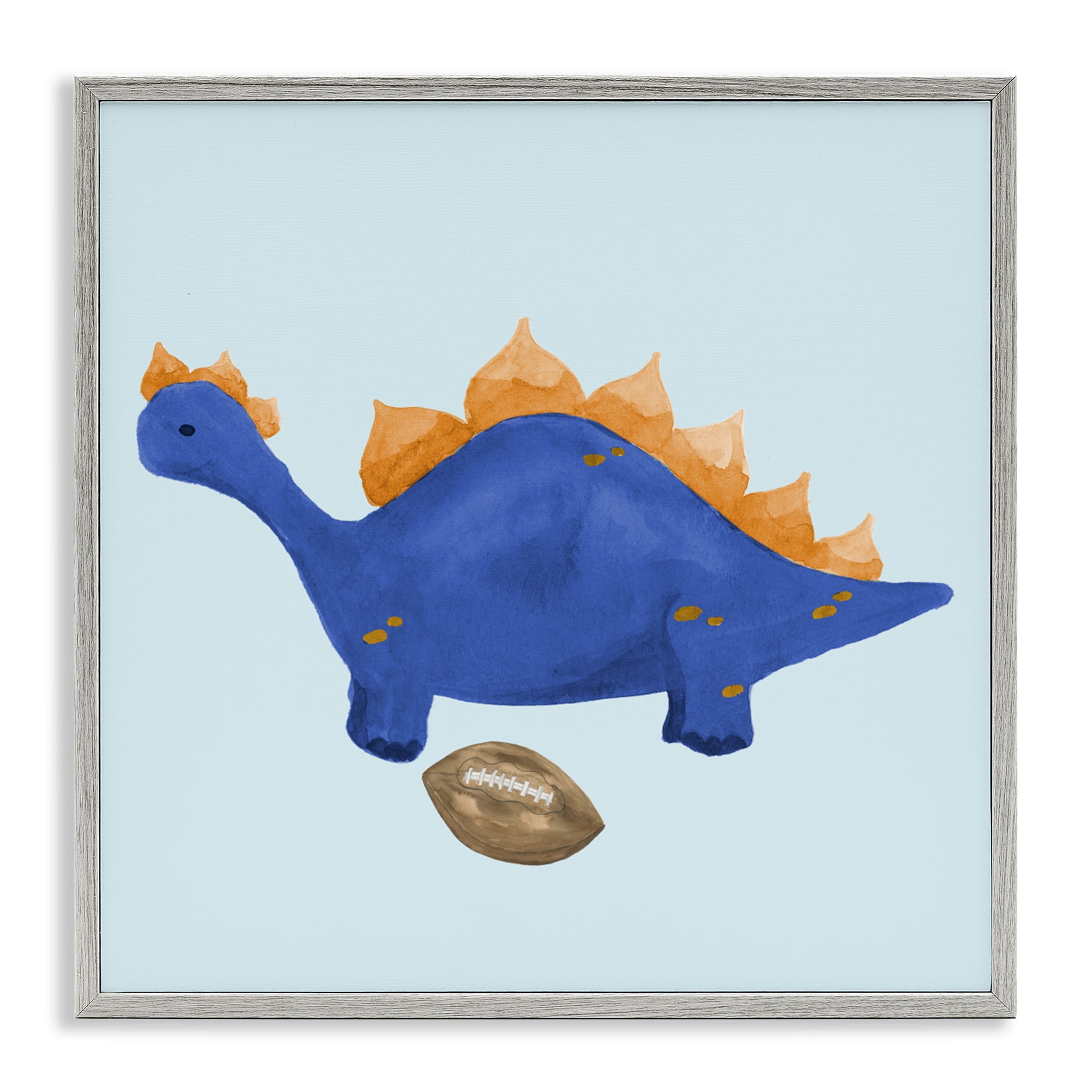Stupell Industries Sporty Baby Dino Gray Framed Giclee Art, design by Lucille Price