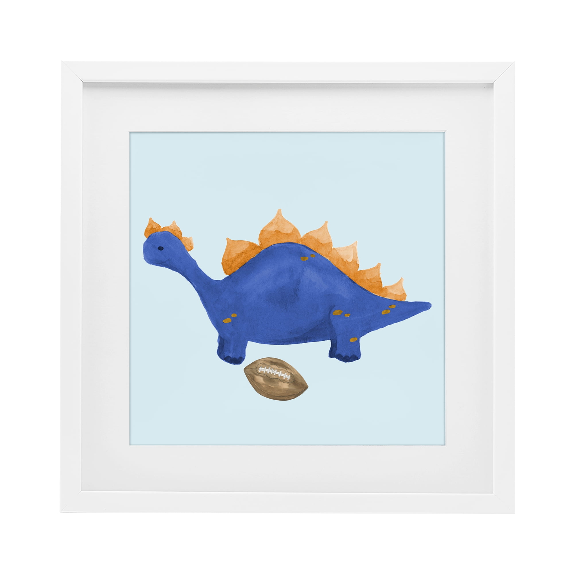 Stupell Industries Sporty Baby Dino White Framed Print Under Glass, design by Lucille Price