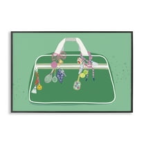 Stupell Industries Sporty Embellished Handbag Fashion Painting Black Framed Art Print Wall Art, 18 x 12