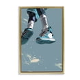 thumbnail image 1 of Stupell Industries Modern Sporty Jump with Sneakers Gold Floating Frame Canvas Art, 17 x 25, by Ray Powers, 1 of 8