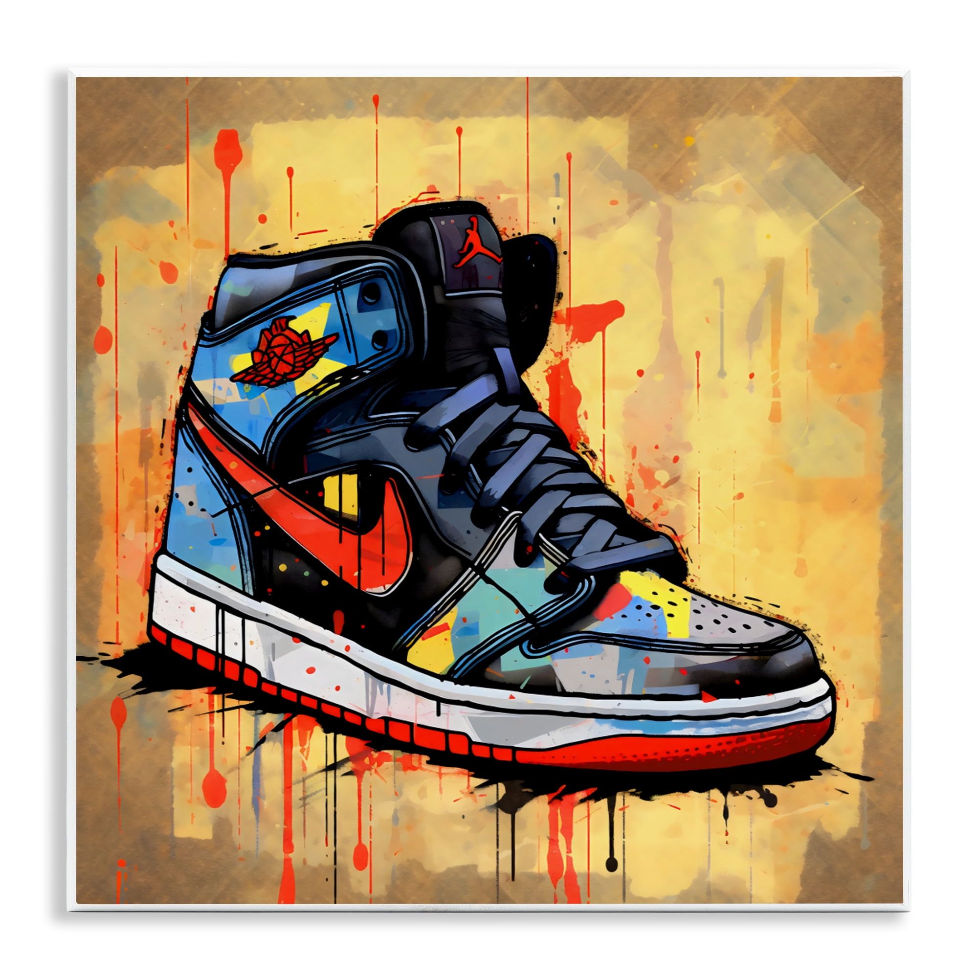 Stupell Industries Sporty Sneaker Drips Wall Plaque Art, design by Creative Studio