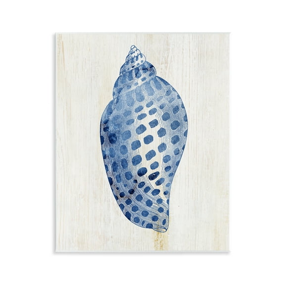 Stupell Industries Spotted Blue Cowrie Shell Animals Painting Unframed Art Print Wall Art, 11 x 14