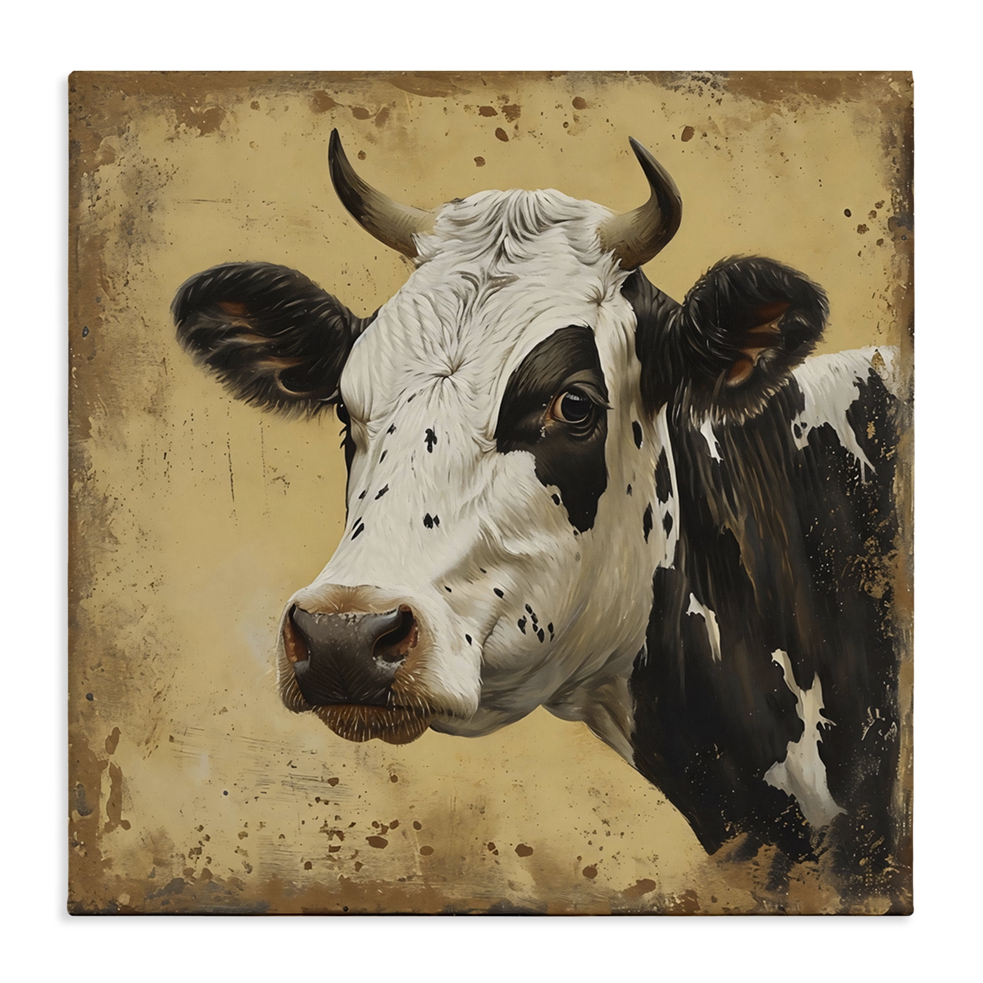 Stupell Industries Spotted Brown Cow Portrait Canvas Wall Art, design by Creative Studio