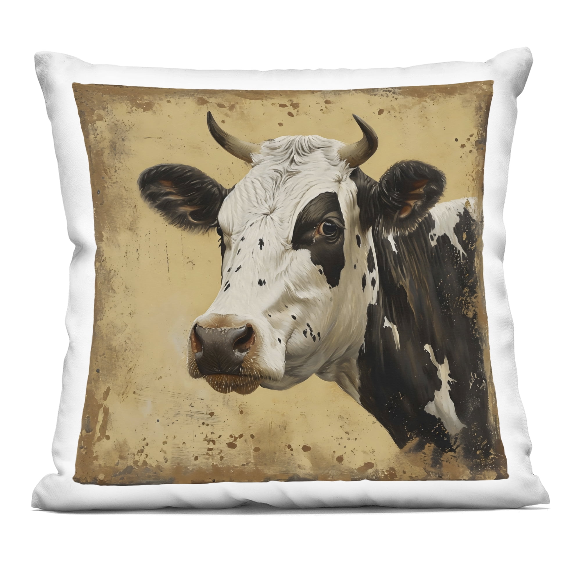 Stupell Industries Spotted Brown Cow Portrait Decorative Printed Throw Pillow, design by Creative Studio, 18 x 7 x 18
