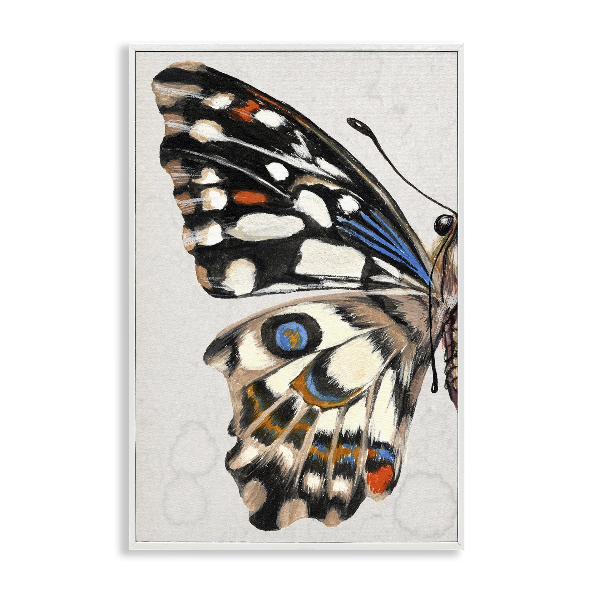Stupell Industries Spotted Butterfly Wing Animals & Insects Painting White Framed Art Print Wall Art, 12 x 18
