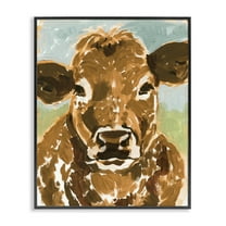 Stupell Industries Spotted Cattle Calf Animals & Insects Painting Black Framed Art Print Wall Art, 11 x 14