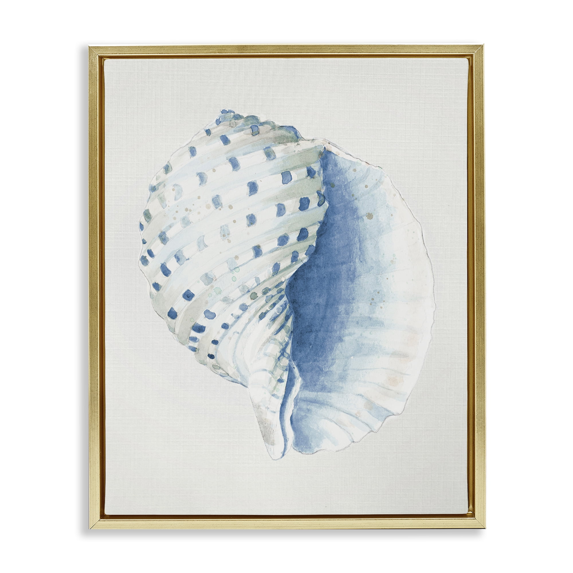 Stupell Industries Spotted Conch Shell Animals & Insects Painting Gold Floater Framed Canvas Art Print Wall Art, 25 x 31