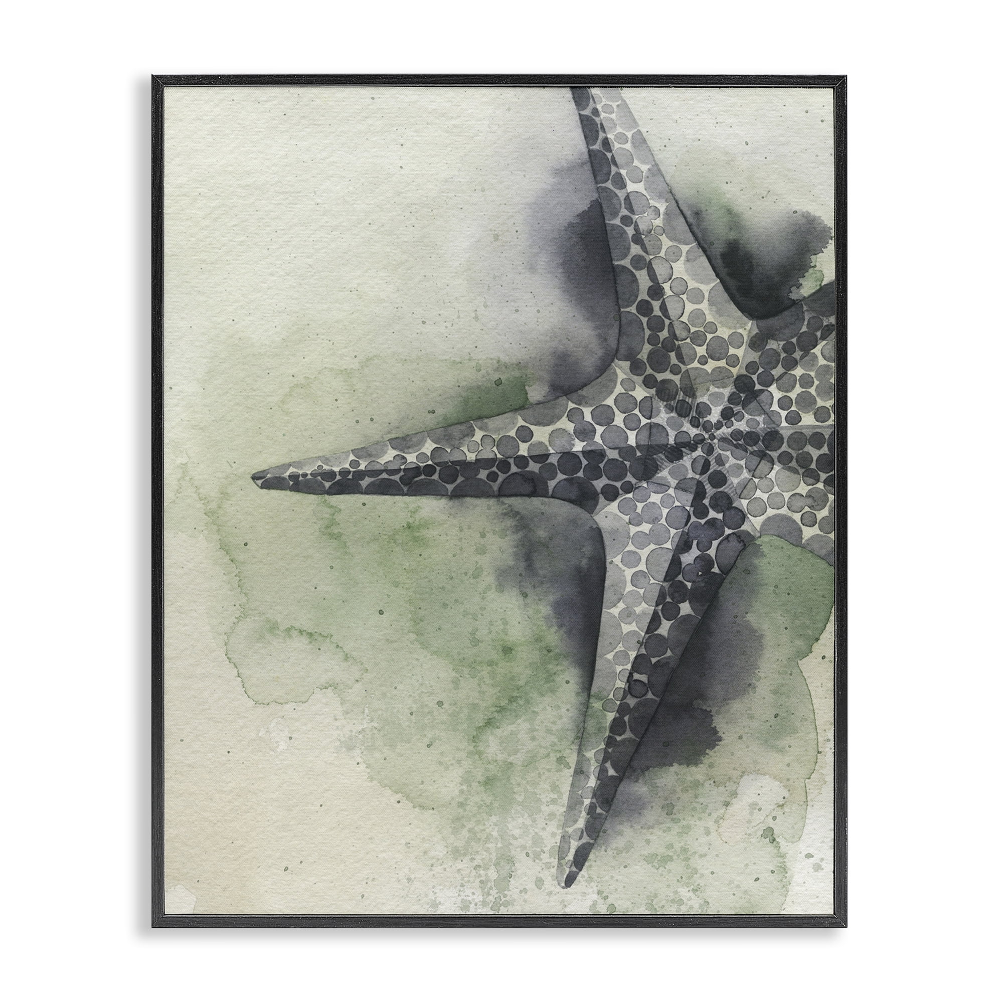 Stupell Industries Spotted Grey Starfish Animals & Insects Painting Black Framed Art Print Wall Art, 24 x 30