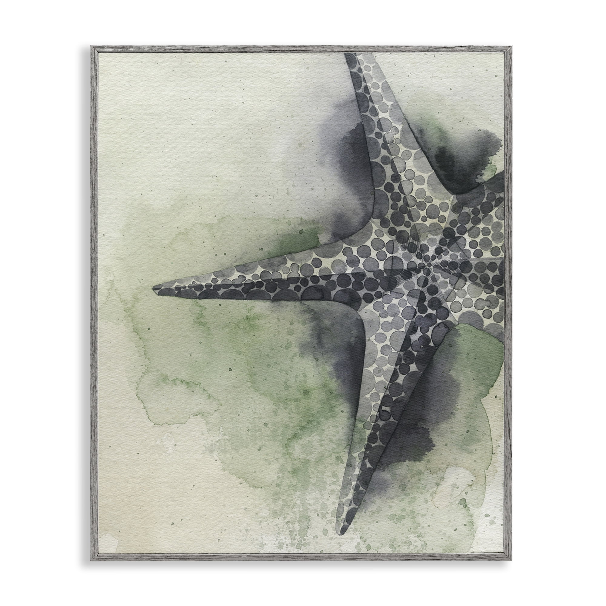 Stupell Industries Spotted Grey Starfish Animals & Insects Painting Gray Framed Art Print Wall Art, 16 x 20