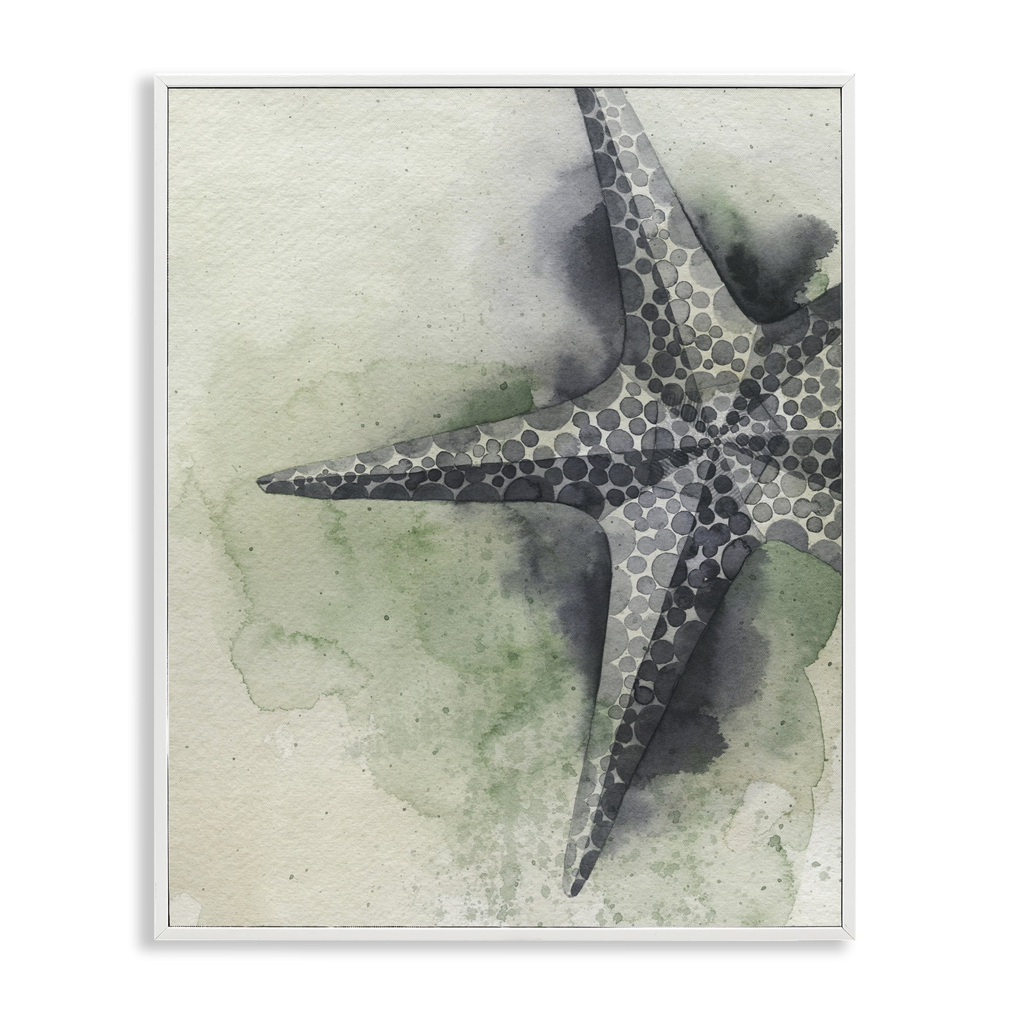 Stupell Industries Spotted Grey Starfish Animals & Insects Painting White Framed Art Print Wall Art, 24 x 30