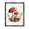 thumbnail image 1 of Stupell Industries Spotted Mushrooms Forest Floor Floral Botanicals Plants Graphic Art Jet Black Floating Framed Canvas Print Wall Art, Design by Studio Q, 1 of 6