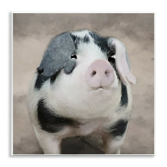 Stupell Industries Spotted Piglet Portrait Animals Photography Unframed Art Print Wall Art, 12 x 12