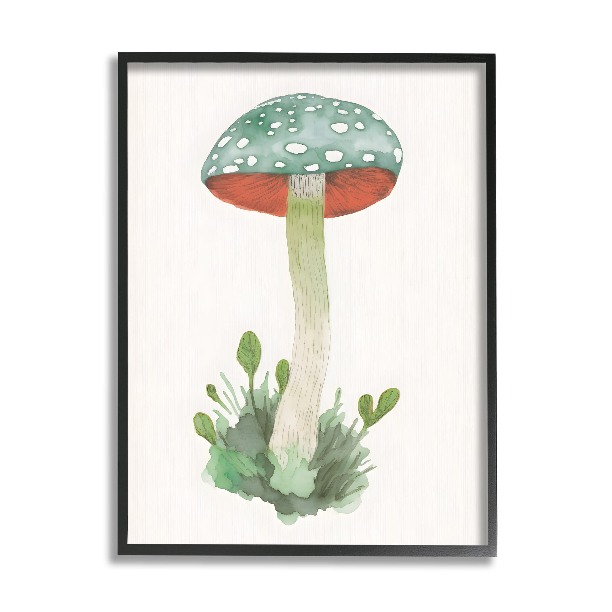 Stupell Industries Spotted Watercolor Mushroom Botanical & Floral Painting Black Framed Art Print Wall Art, 16 x 20