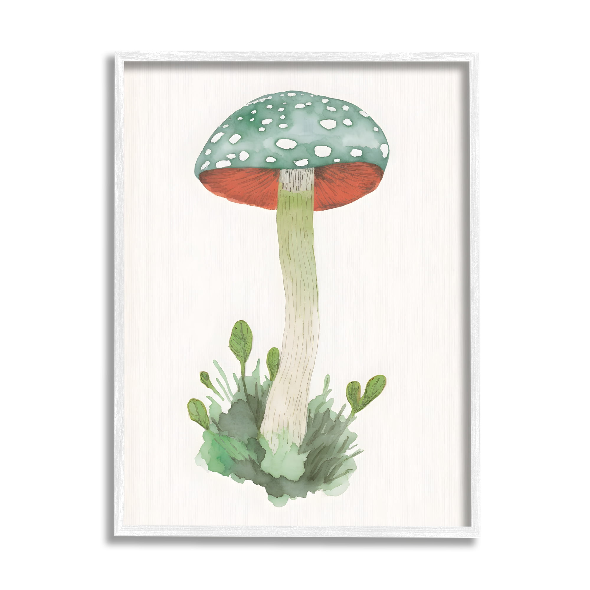 Stupell Industries Spotted Watercolor Mushroom Botanical & Floral Painting White Framed Art Print Wall Art, 24 x 30