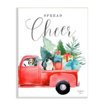 Stupell Industries Spread Cheer Truckload Christmas Gifts Presents Pets Graphic Art Unframed Art Print Wall Art, Design by Heatherlee Chan