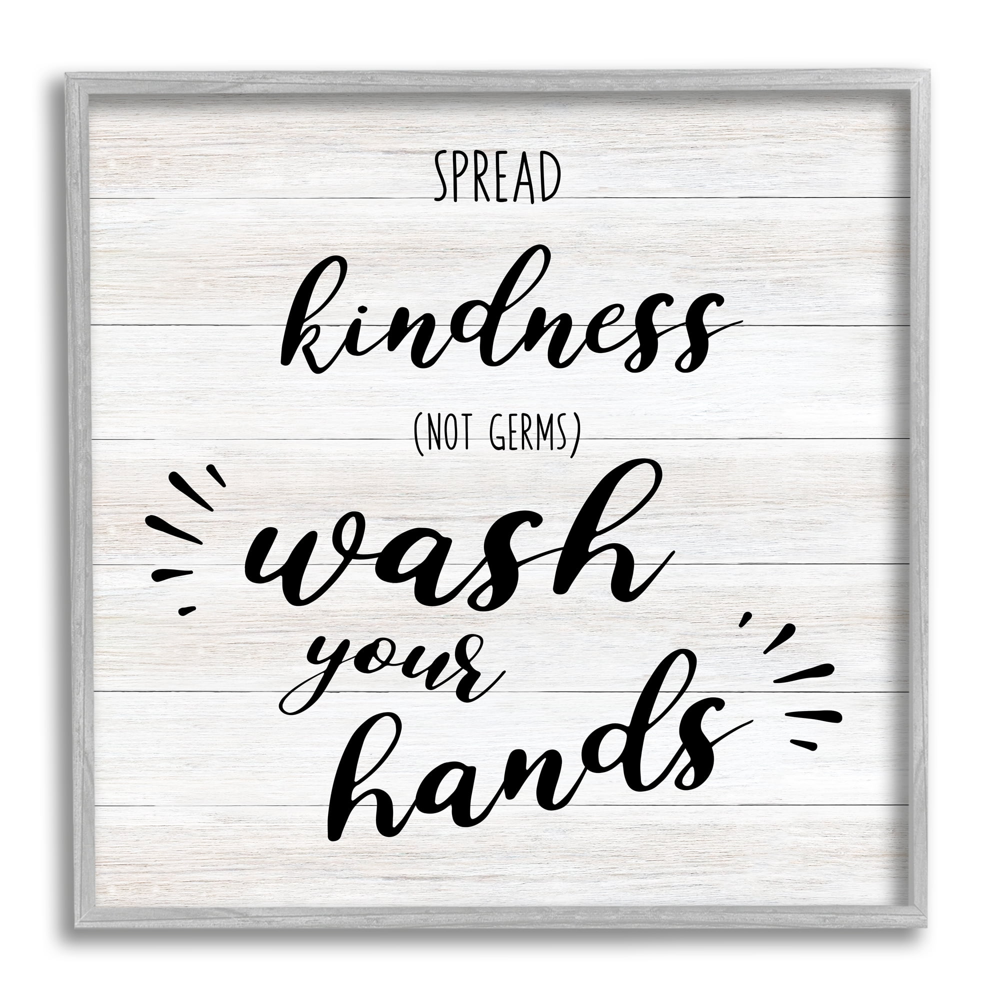 Stupell Industries Spread Kindness Wash Hands Bathroom Sign Positive Hygiene, 24 x 24, Design by CAD