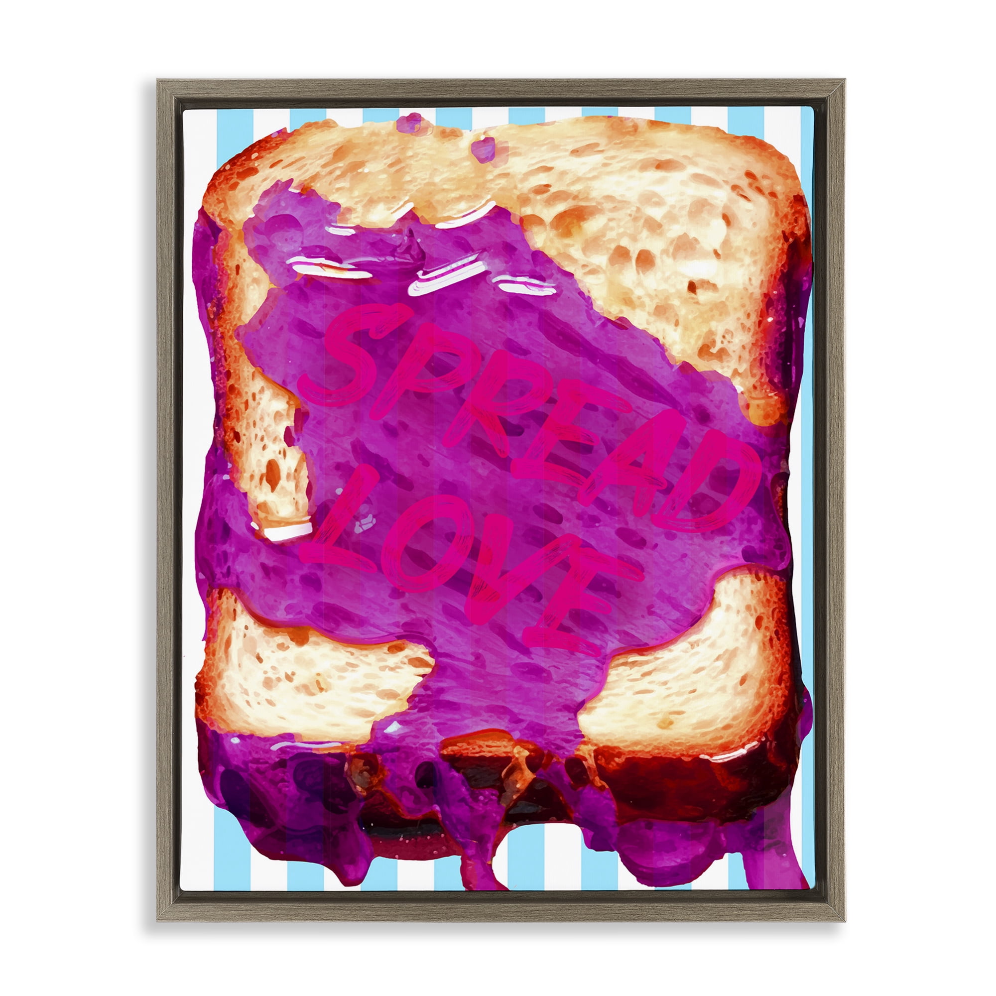 Stupell Industries Spread Love Toast Food & Beverage Painting Brown Floater Framed Art Print Wall Art, 25 x 31