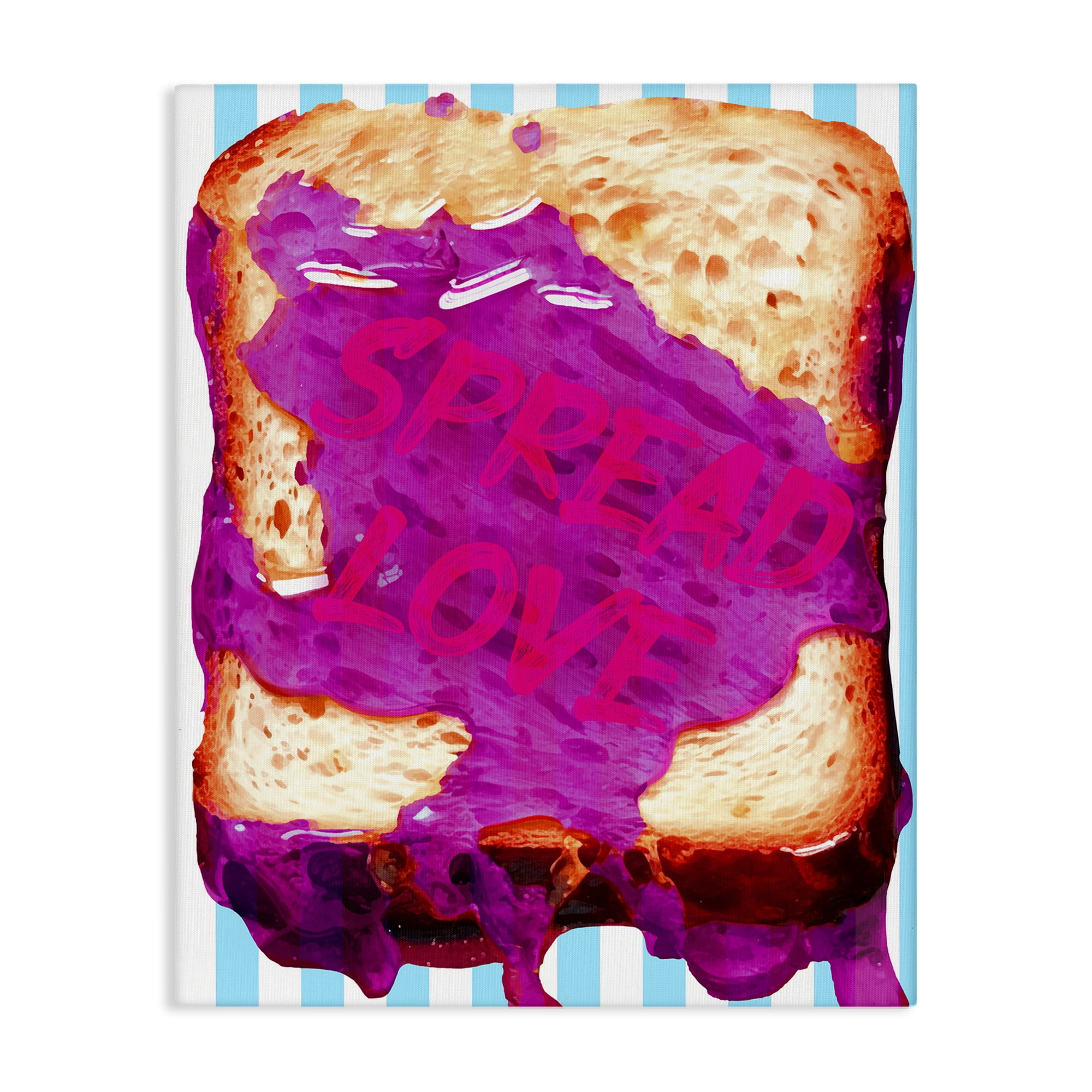 Stupell Industries Spread Love Toast Food & Beverage Painting Gallery Wrapped Canvas Art Print Wall Art, 24 x 30