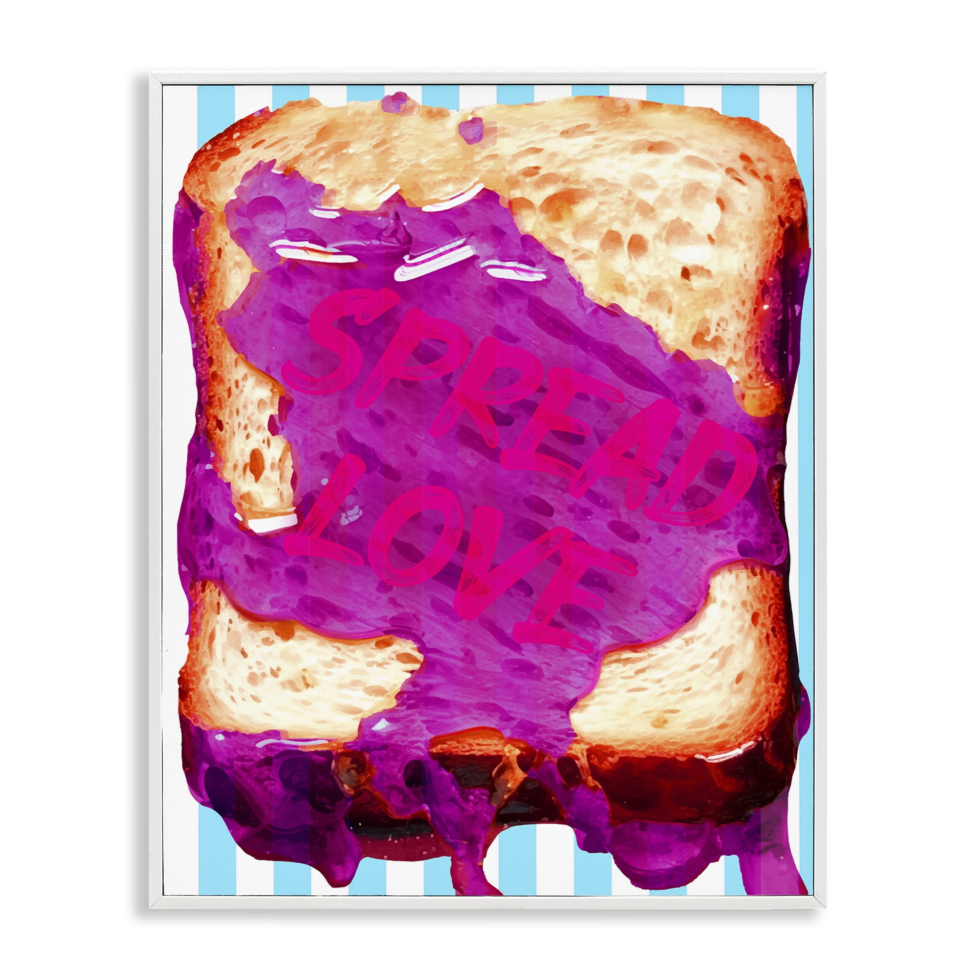 Stupell Industries Spread Love Toast Food & Beverage Painting White Framed Art Print Wall Art, 24 x 30