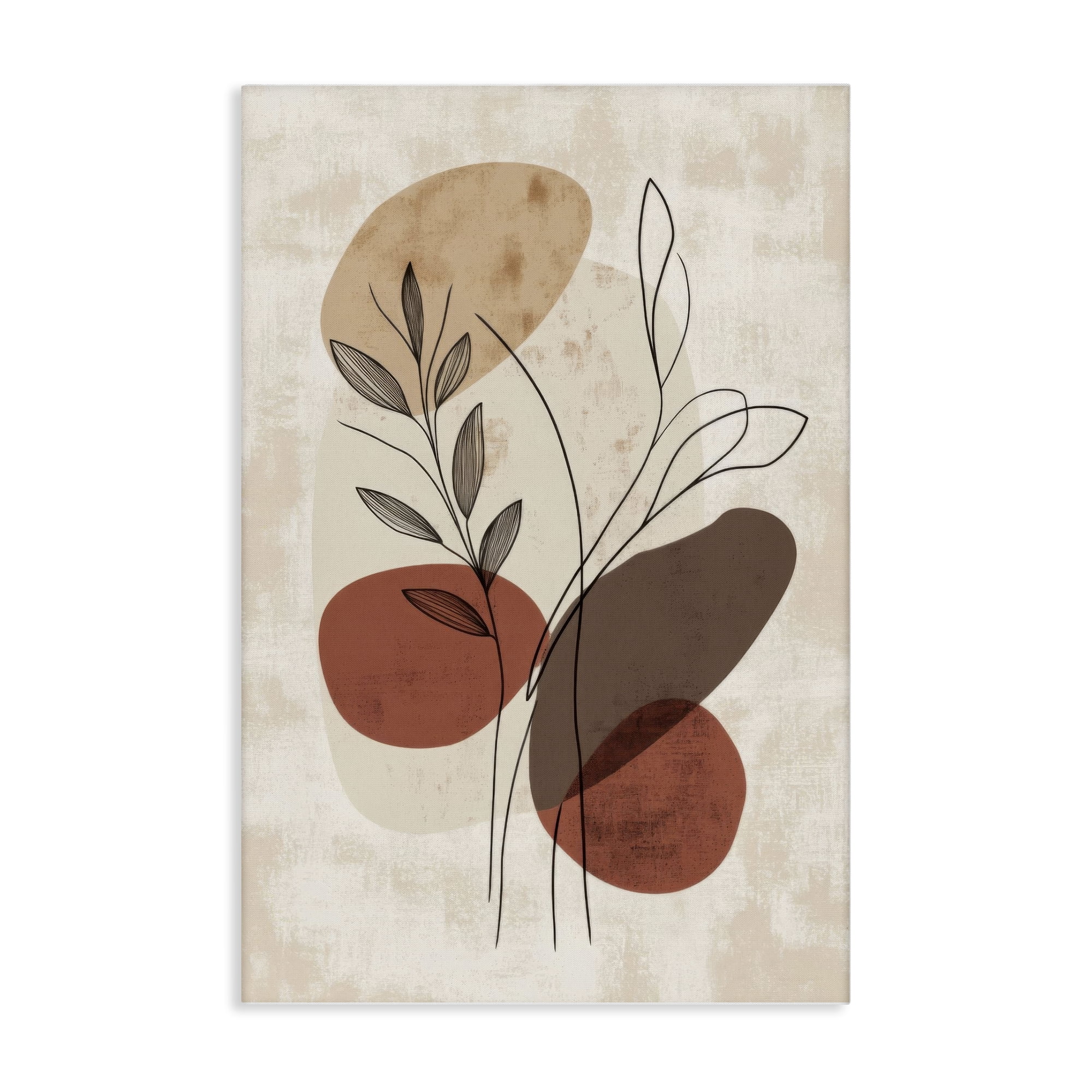 Stupell Industries Sprig Outlines Neutrals Plants & Flowers Painting Wrapped Canvas Art Print Wall Art, 20 x 30