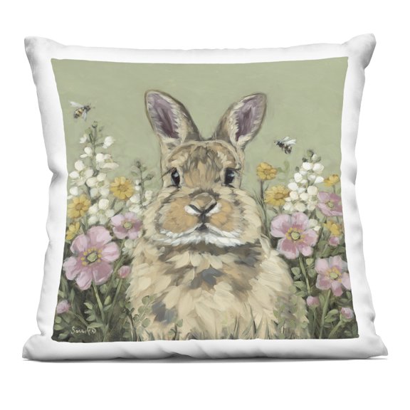 Stupell Industries Spring Abloom Rabbit Decorative Printed Throw Pillow, design by Sara G. Designs