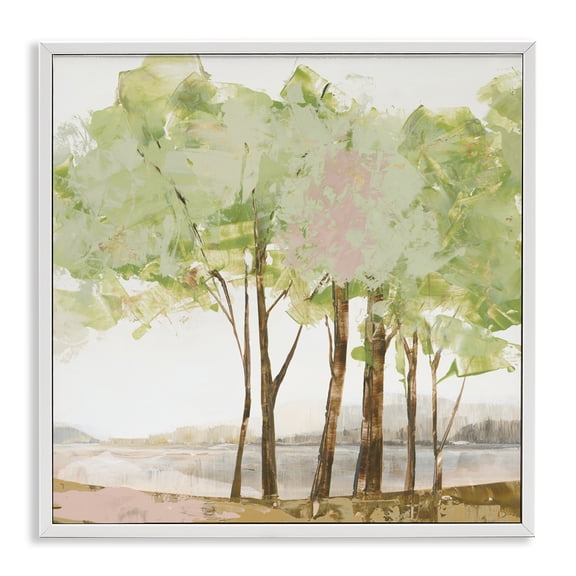 Stupell Industries Spring Awakening Trees White Framed Giclee Art design by Ian C., 24 x 24