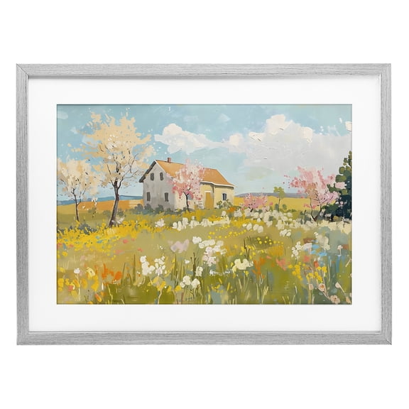 Stupell Industries Spring Barn Scene Gray Framed Print Under Glass design by LSR Creative Studio, 17 x 23