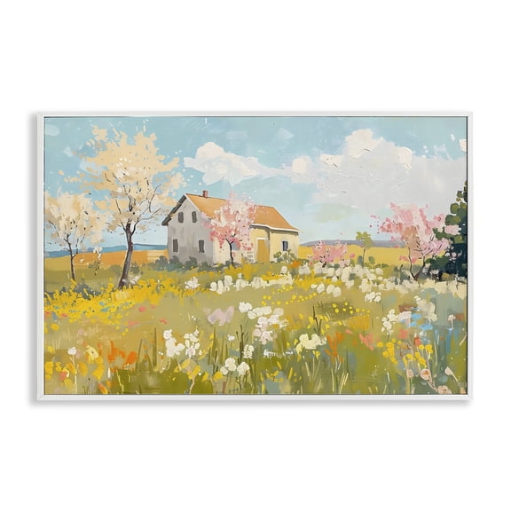 Stupell Industries Spring Barn Scene White Framed Giclee Art design by LSR Creative Studio, 12 x 18
