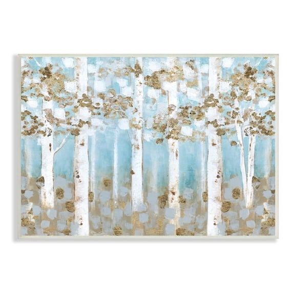 Stupell Industries Spring Birch Tree Forest Soft Blue Contemporary Landscape Landscape Painting Unframed Art Print Wall Art, 10 x 15