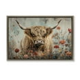 thumbnail image 1 of Stupell Industries Farmhouse Spring Blooms Highland Cow Brown Floating Frame Canvas Art, 25 x 17, by LSR Design Studio, 1 of 8