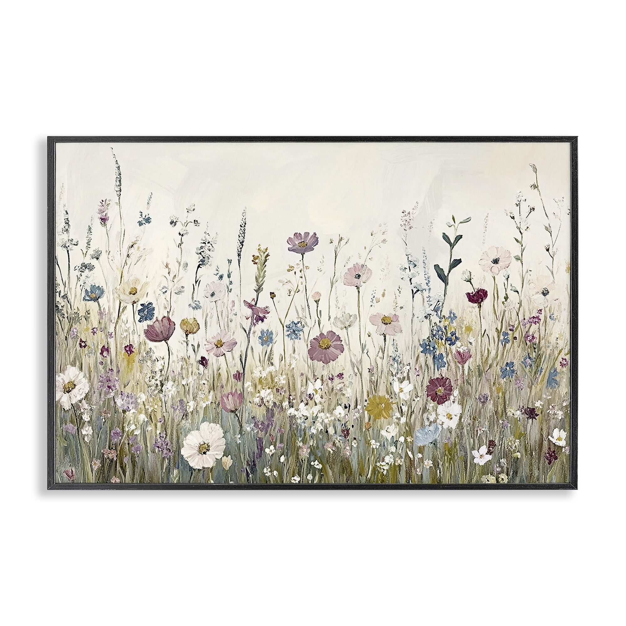 Stupell Industries Spring Blooms Pastoral Meadow Black Framed Giclee Art, design by Kim Allen